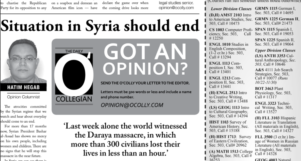 A column in the O'Colly